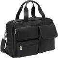 Piel Leather 3018 - BLK Multi - Pocket Carry - On - Black 3018-BLK